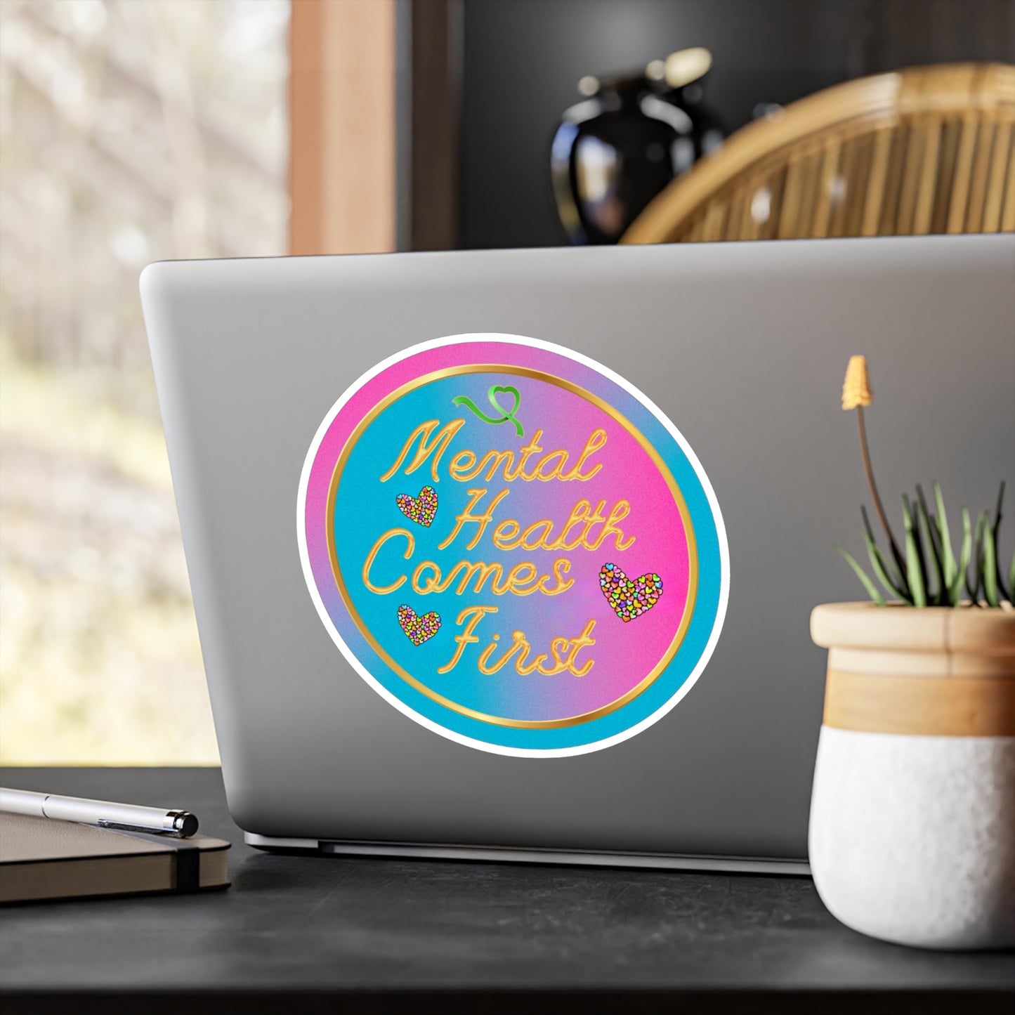 All-Weather Vinyl Decal: "Mental Health Comes First"