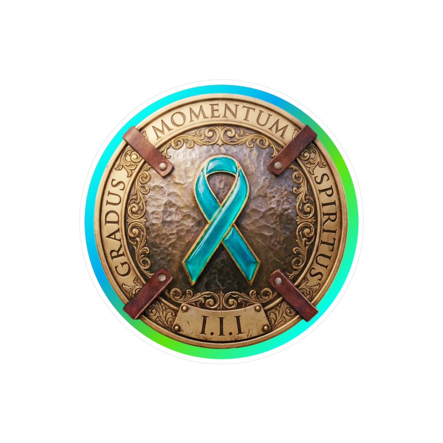 All-Weather Vinyl Decal: "1 Momentum, 1 Spiritus, 1 Gradus" PTSD Awareness