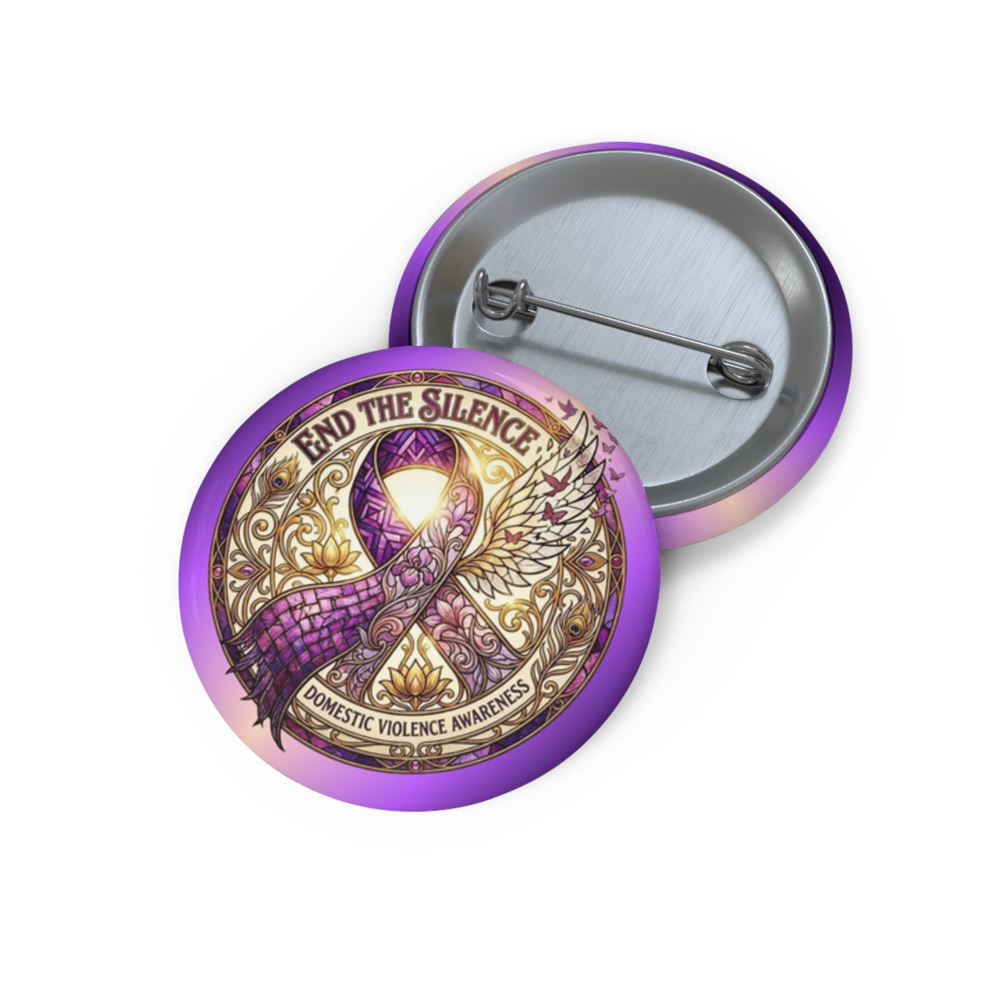 Pin Button: "End the Silence" Domestic Violence Awareness