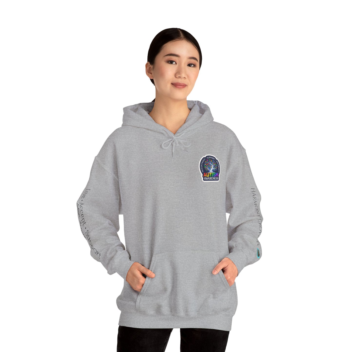 Pullover Hoodie: "Autism Awareness" Colorful Tree Compassion Design