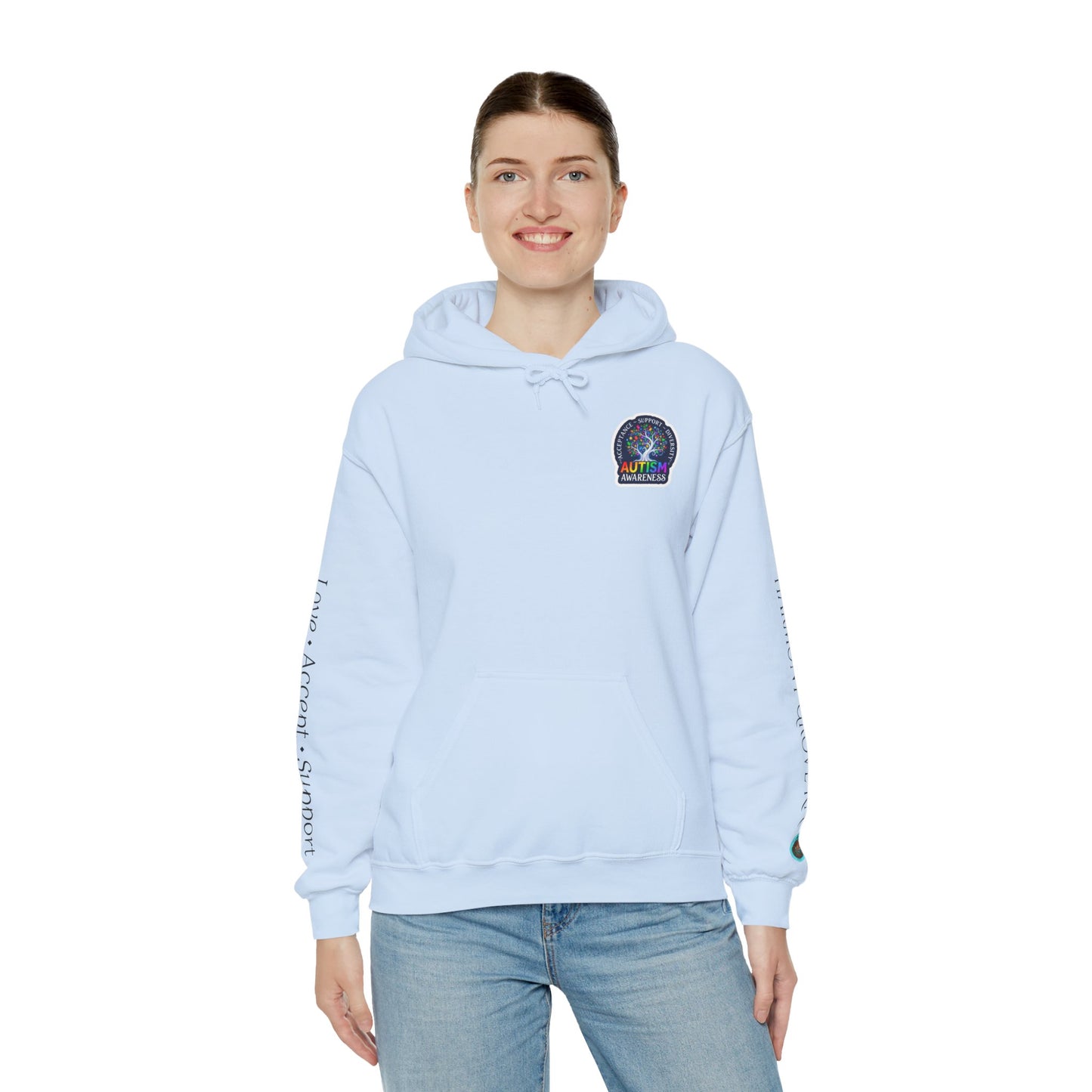 Pullover Hoodie: "Autism Awareness" Colorful Tree Compassion Design