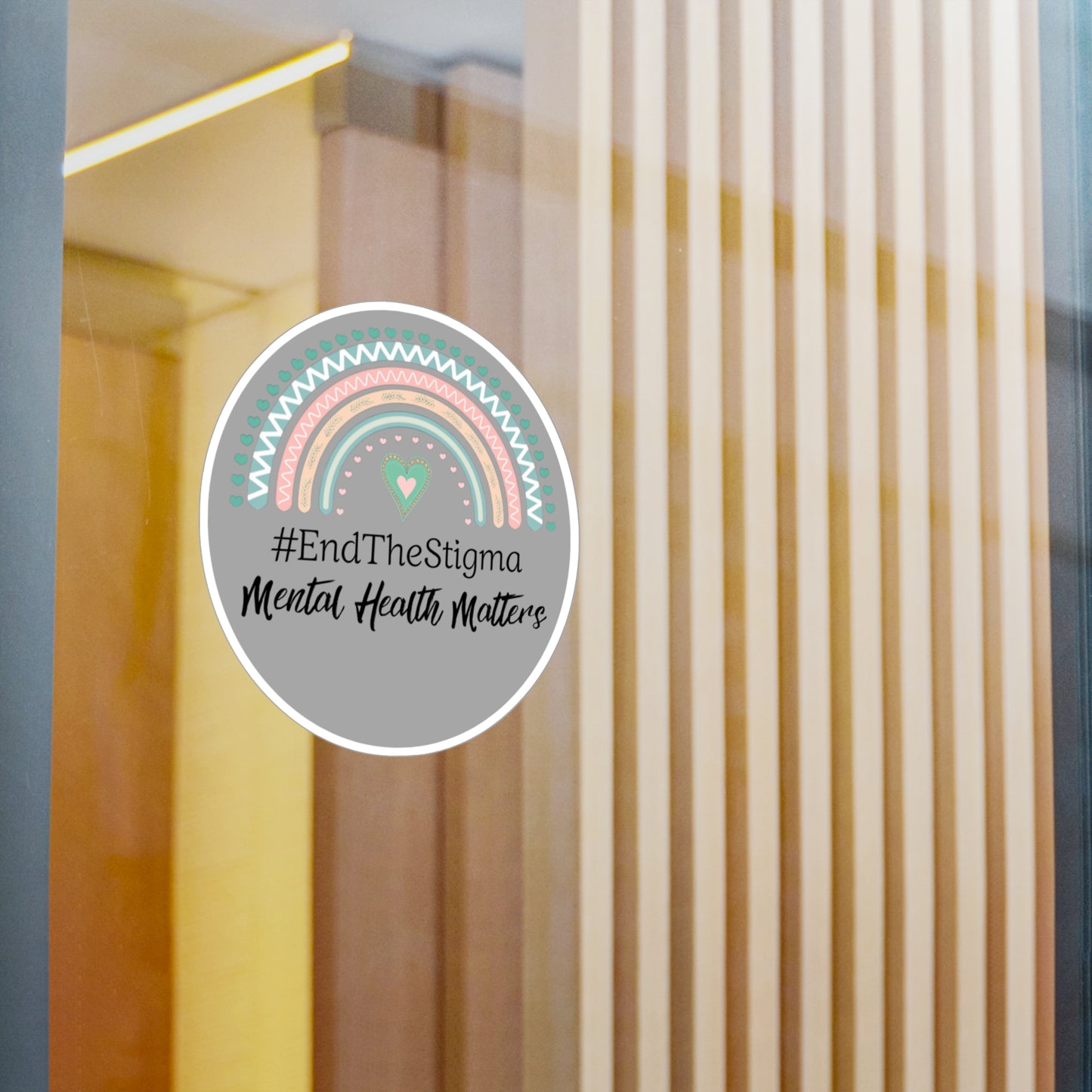 All-Weather Vinyl Decal: #EndTheStigma Slate Rainbow