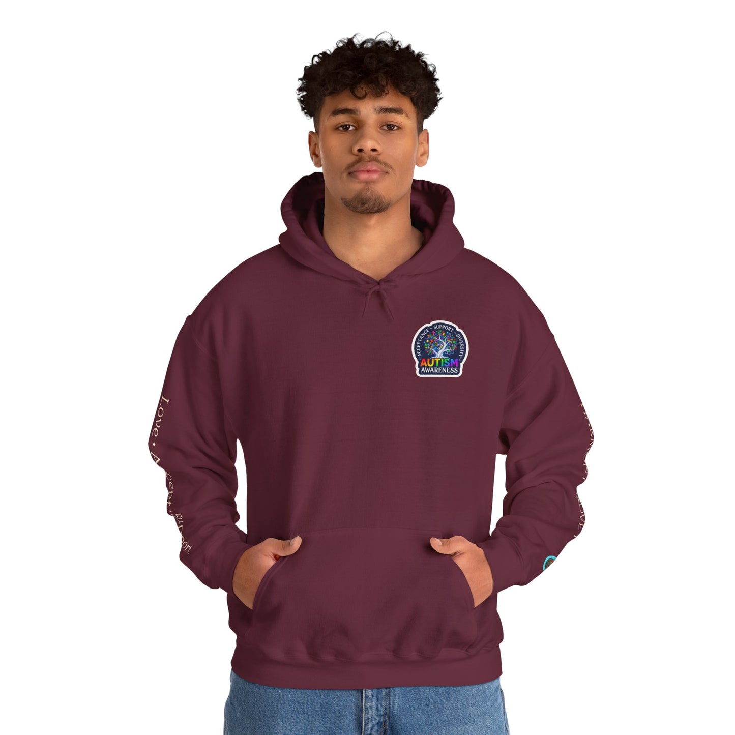 Pullover Hoodie: "Autism Awareness" Colorful Tree Compassion Design