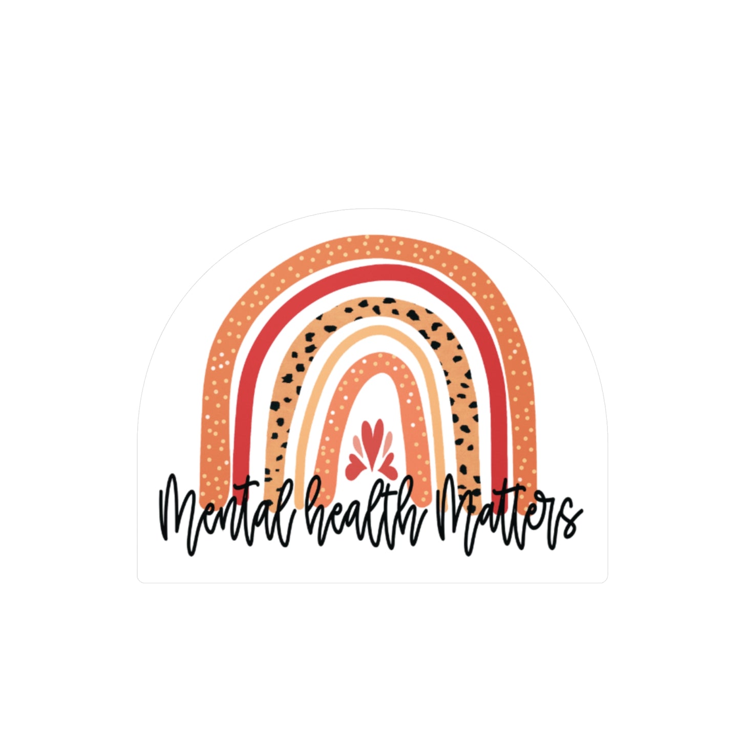 All-Weather Vinyl Decal: Blush Mental Health Matters Rainbow