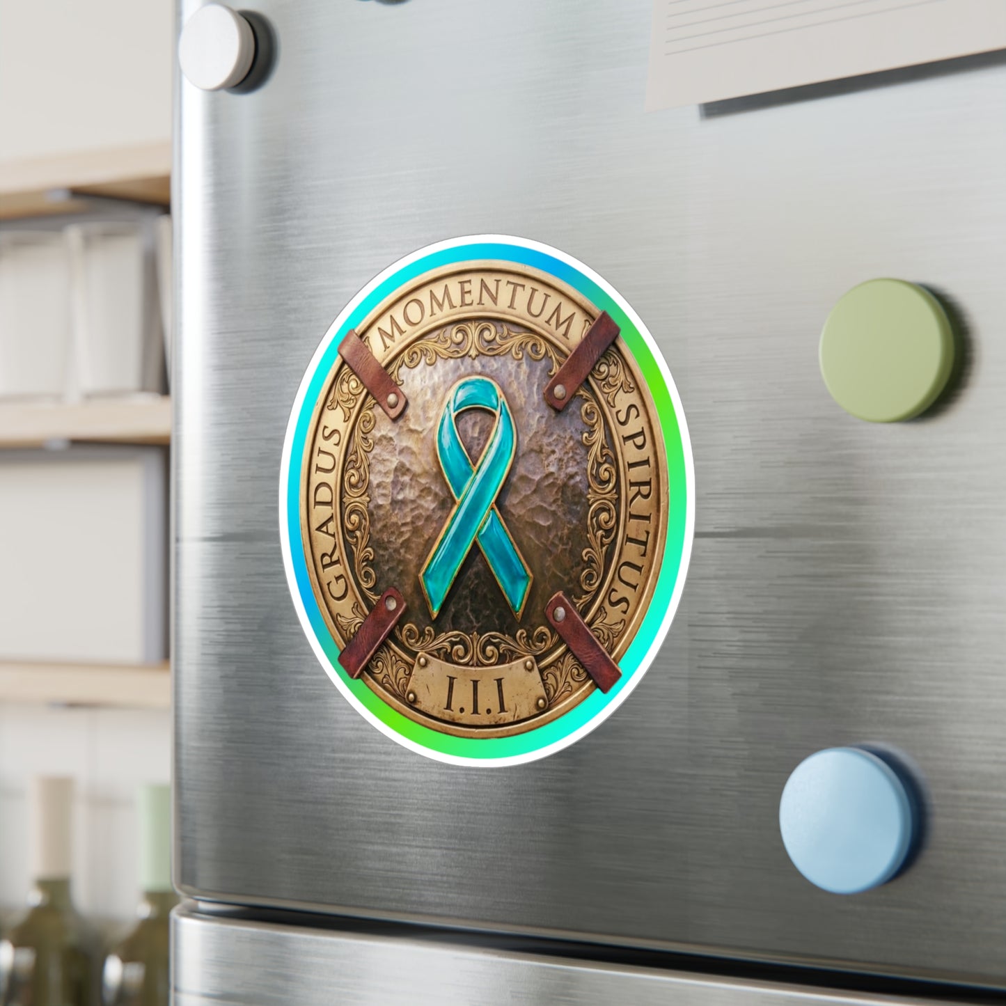 All-Weather Vinyl Decal: "1 Momentum, 1 Spiritus, 1 Gradus" PTSD Awareness