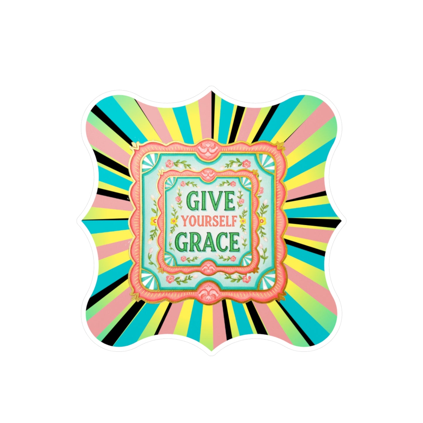All-Weather Vinyl Decal: "Give Yourself Grace"