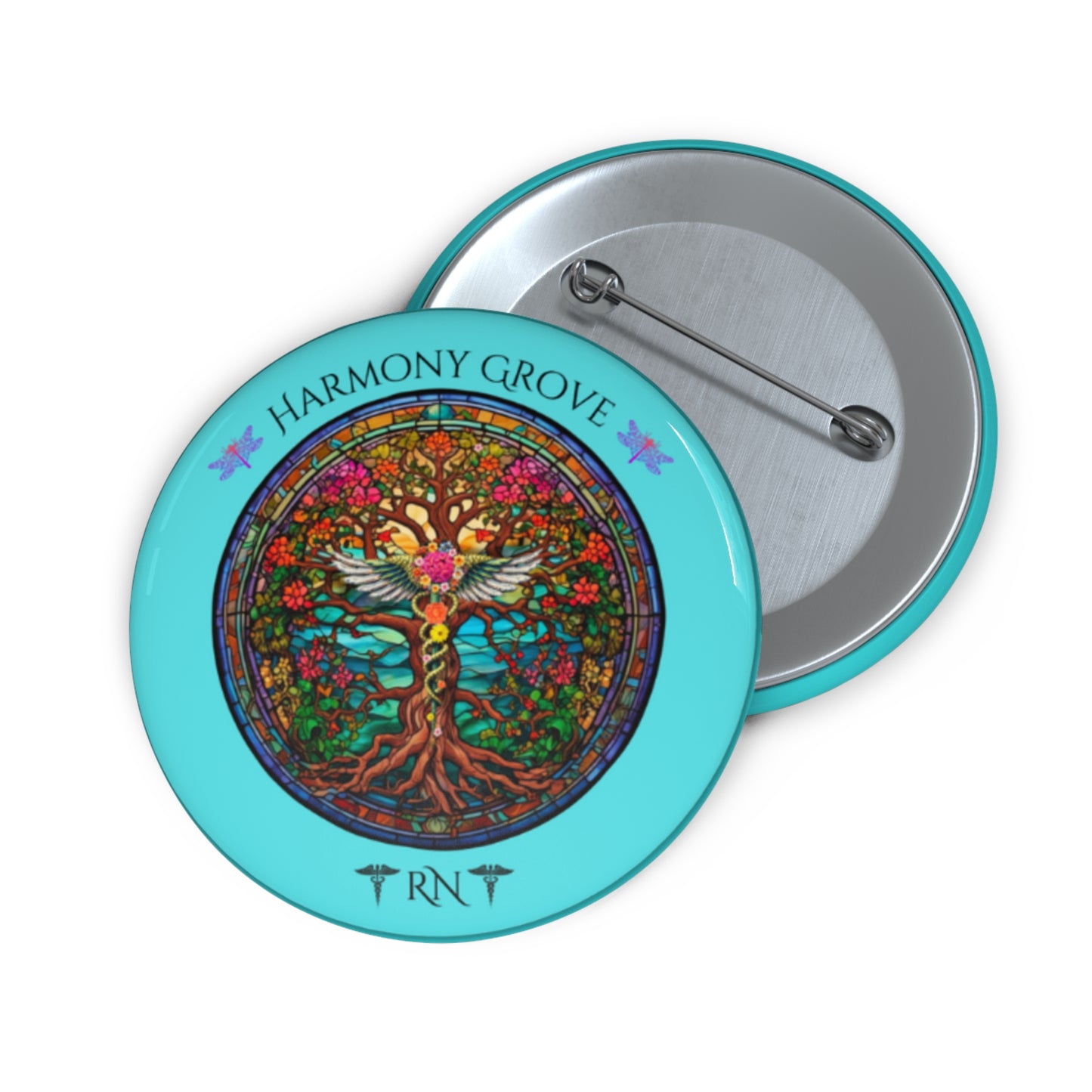 Harmony Grove Pin Buttons | Colorful Nature Design | Great for Gifts & Events
