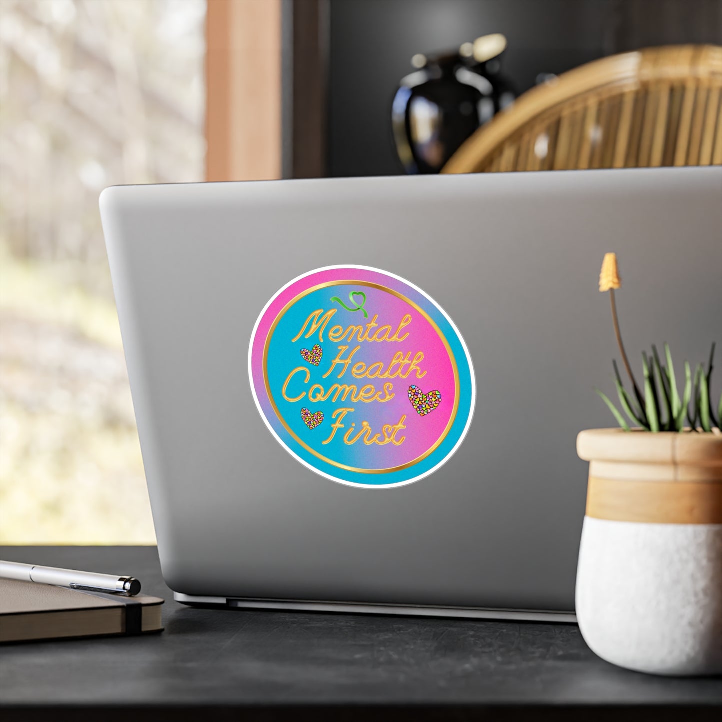 All-Weather Vinyl Decal: "Mental Health Comes First"