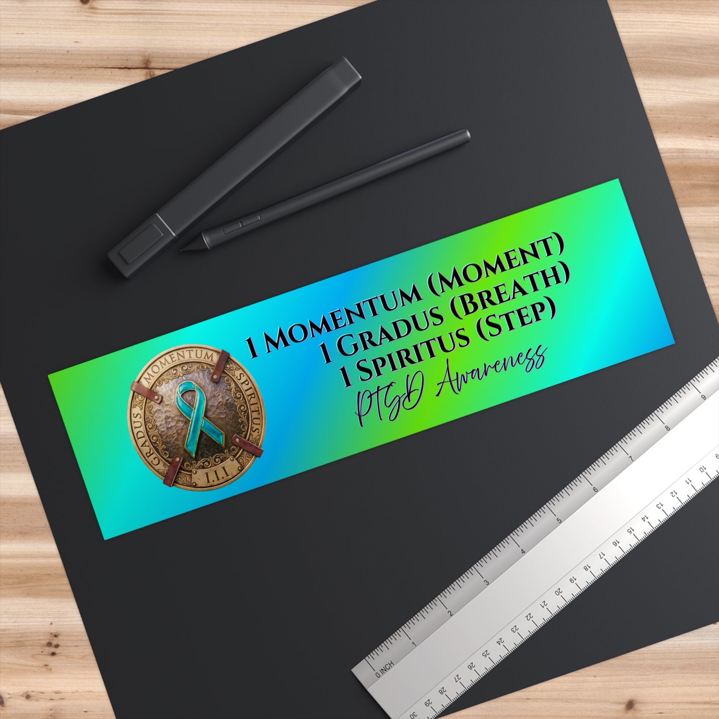 1 Momentum 1 Spiritus 1 Gradus PTSD Awareness Bumper Sticker