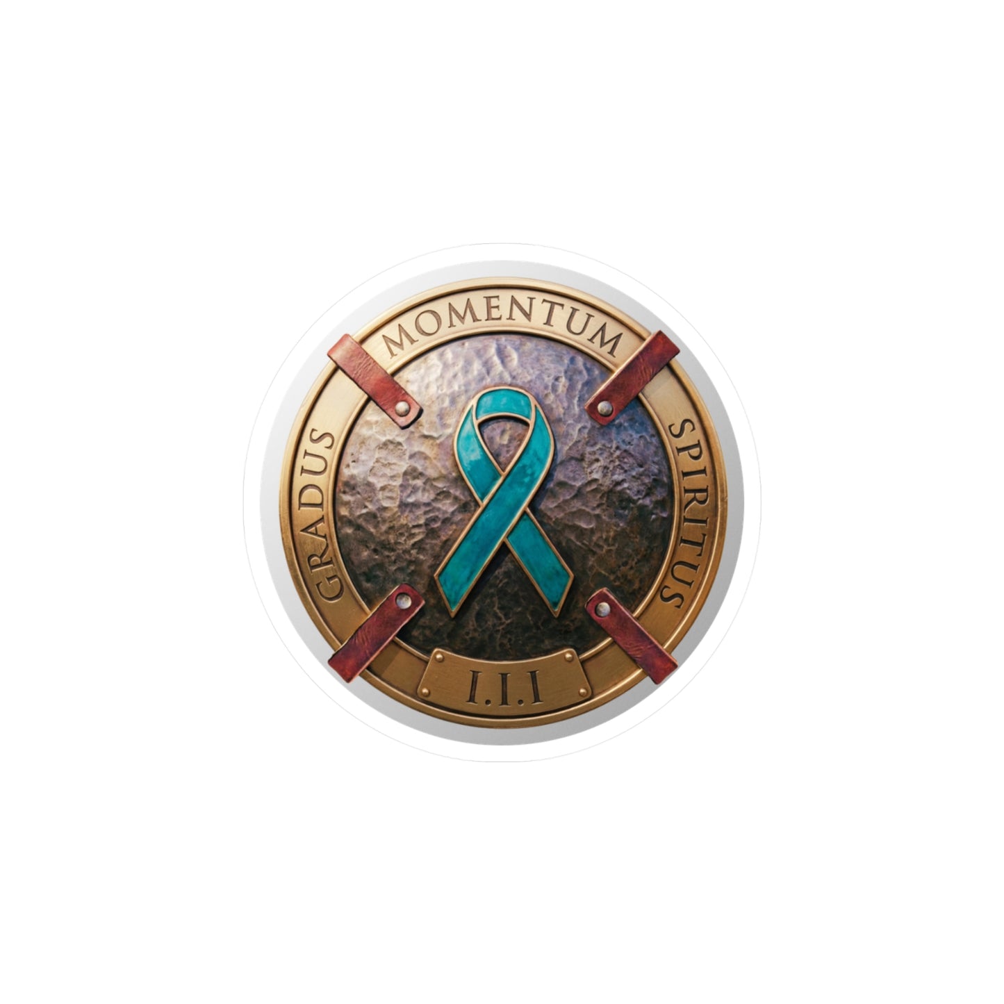 All-Weather Vinyl Decal: PTSD Awareness Ribbon Crest