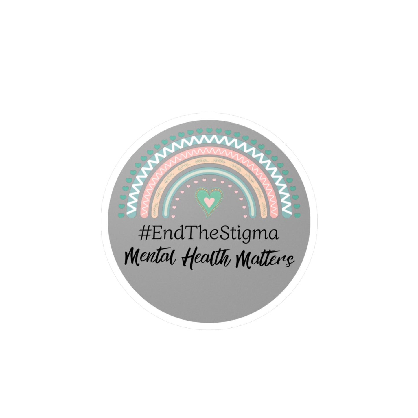 All-Weather Vinyl Decal: #EndTheStigma Slate Rainbow