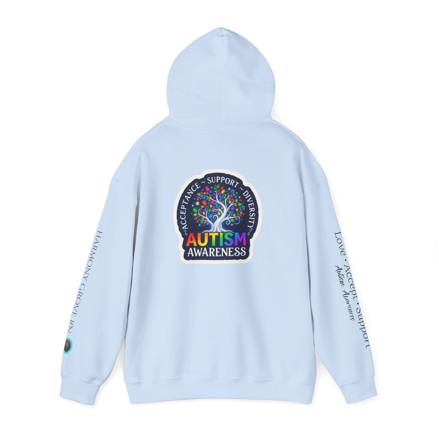 Pullover Hoodie: "Autism Awareness" Colorful Tree Compassion Design