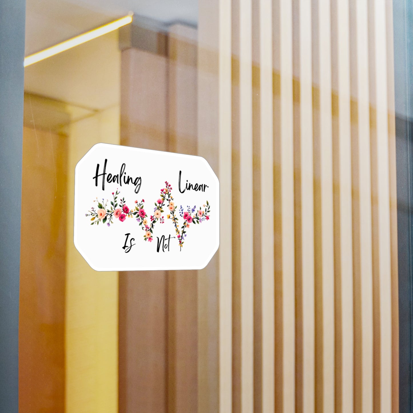 All-Weather Vinyl Decal: Healing Is Not Linear Floral
