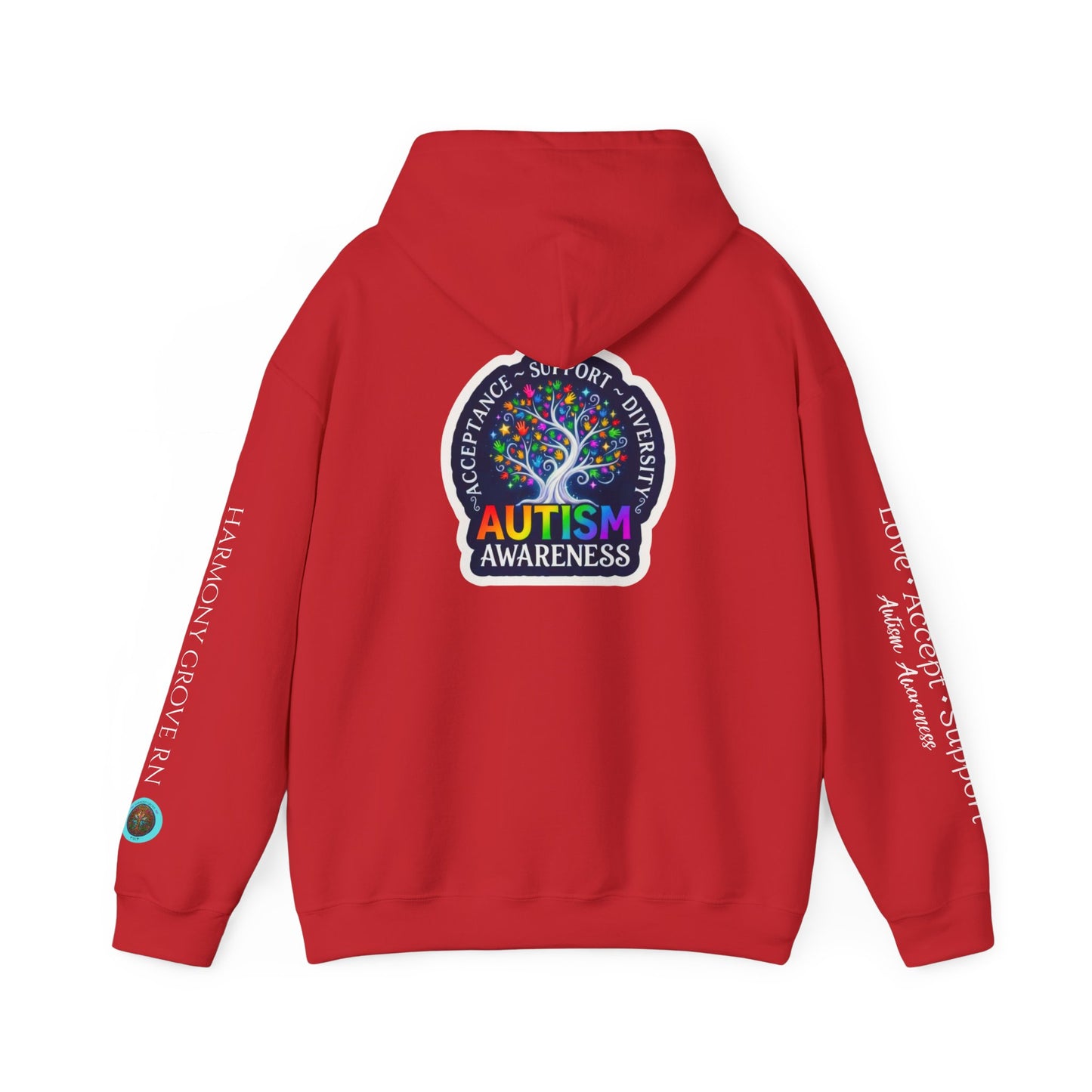 Pullover Hoodie: "Autism Awareness" Colorful Tree Compassion Design