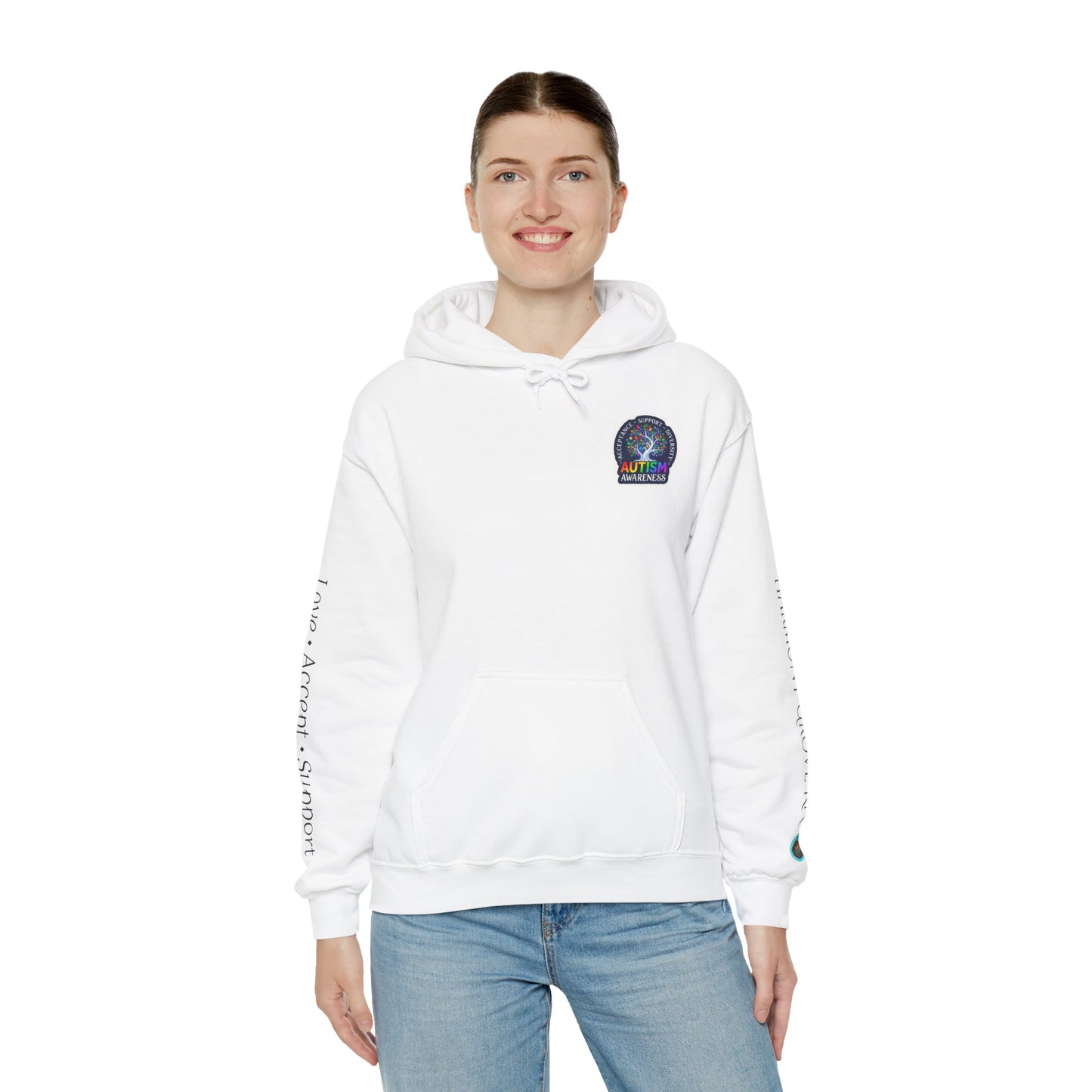 Pullover Hoodie: "Autism Awareness" Colorful Tree Compassion Design