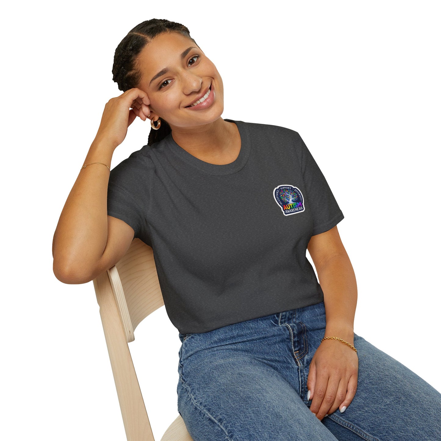 T-Shirt: "Autism Awareness" Rainbow Tree