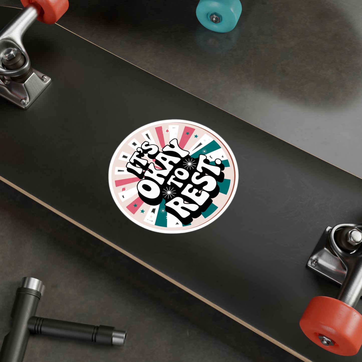 All-Weather Vinyl Decal: “It’s Okay to Rest” Retro Motivational