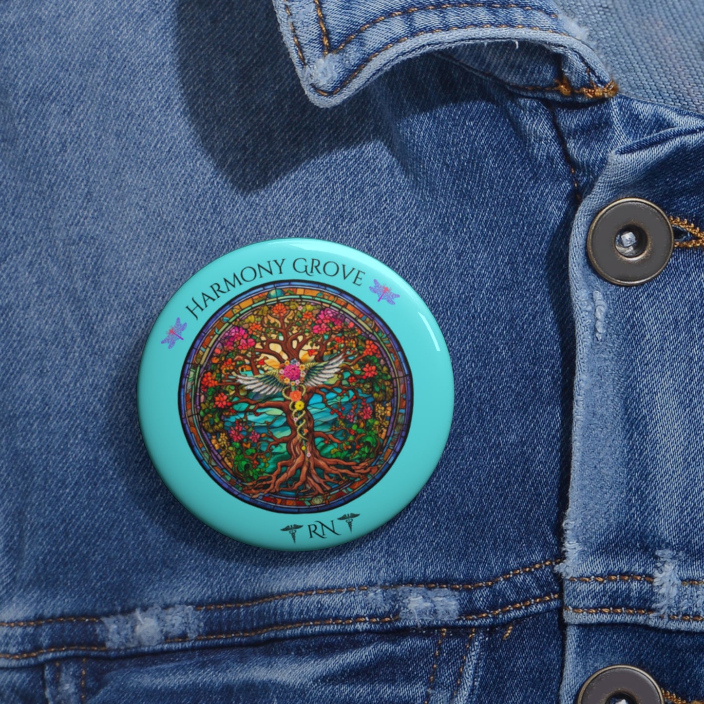 Harmony Grove Pin Buttons | Colorful Nature Design | Great for Gifts & Events