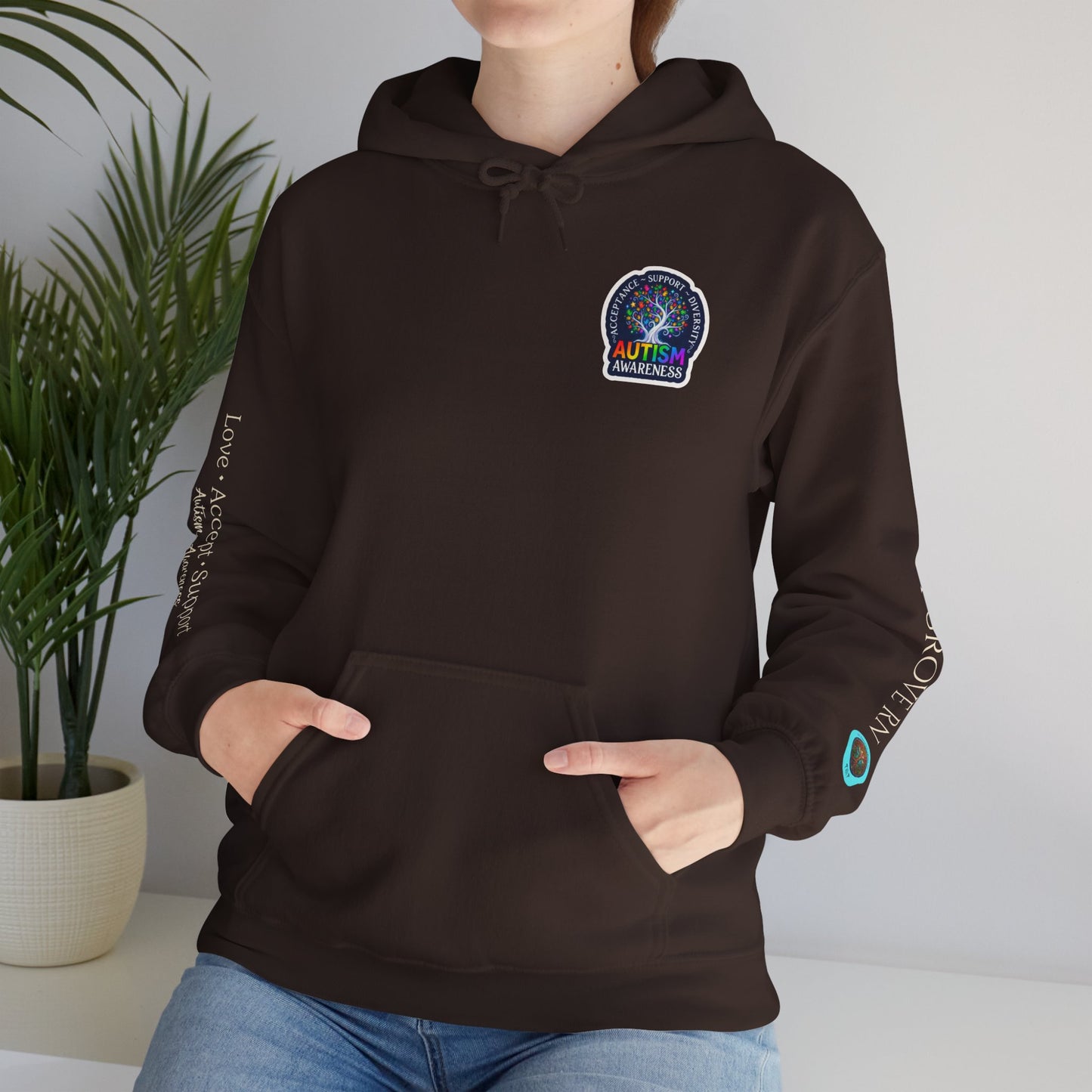 Pullover Hoodie: "Autism Awareness" Colorful Tree Compassion Design