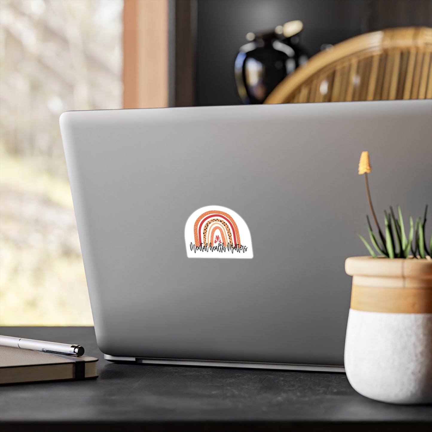 All-Weather Vinyl Decal: Blush Mental Health Matters Rainbow