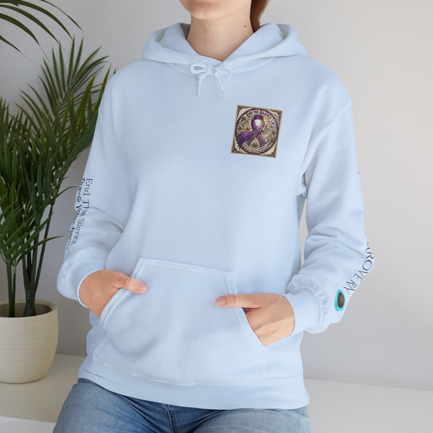 Pullover Hoodie: "End The Silence" Domestic Violence Awareness