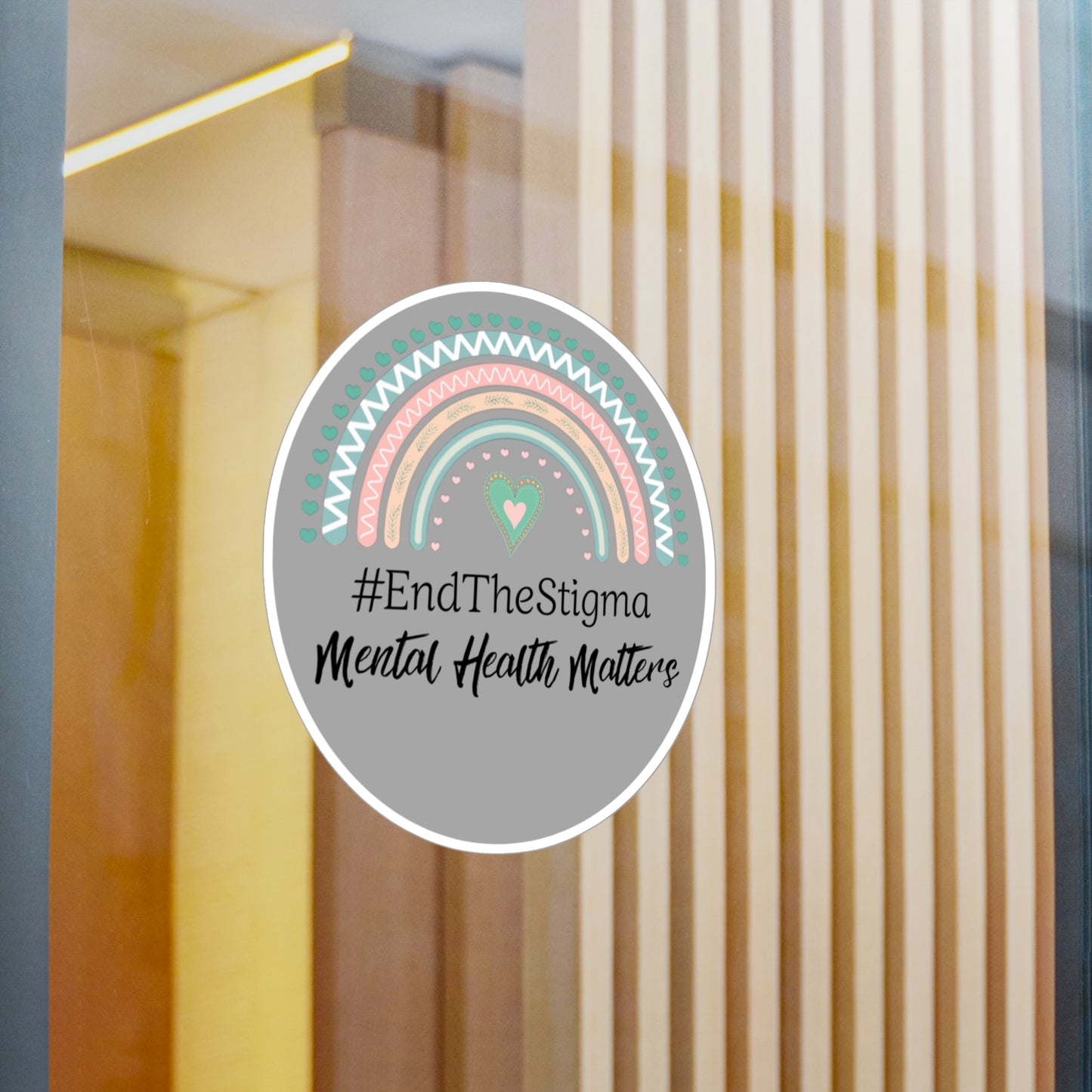 All-Weather Vinyl Decal: #EndTheStigma Slate Rainbow