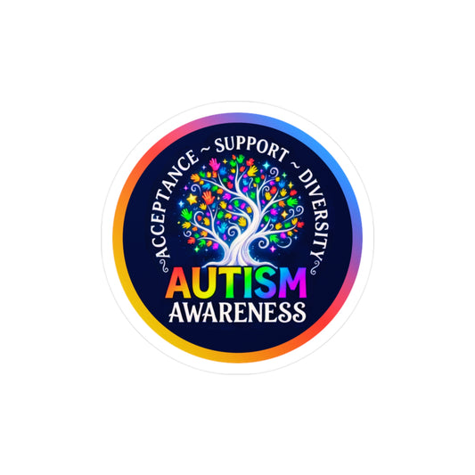 All-Weather Vinyl Decal Autism Awareness: "Acceptance • Support • Diversity"