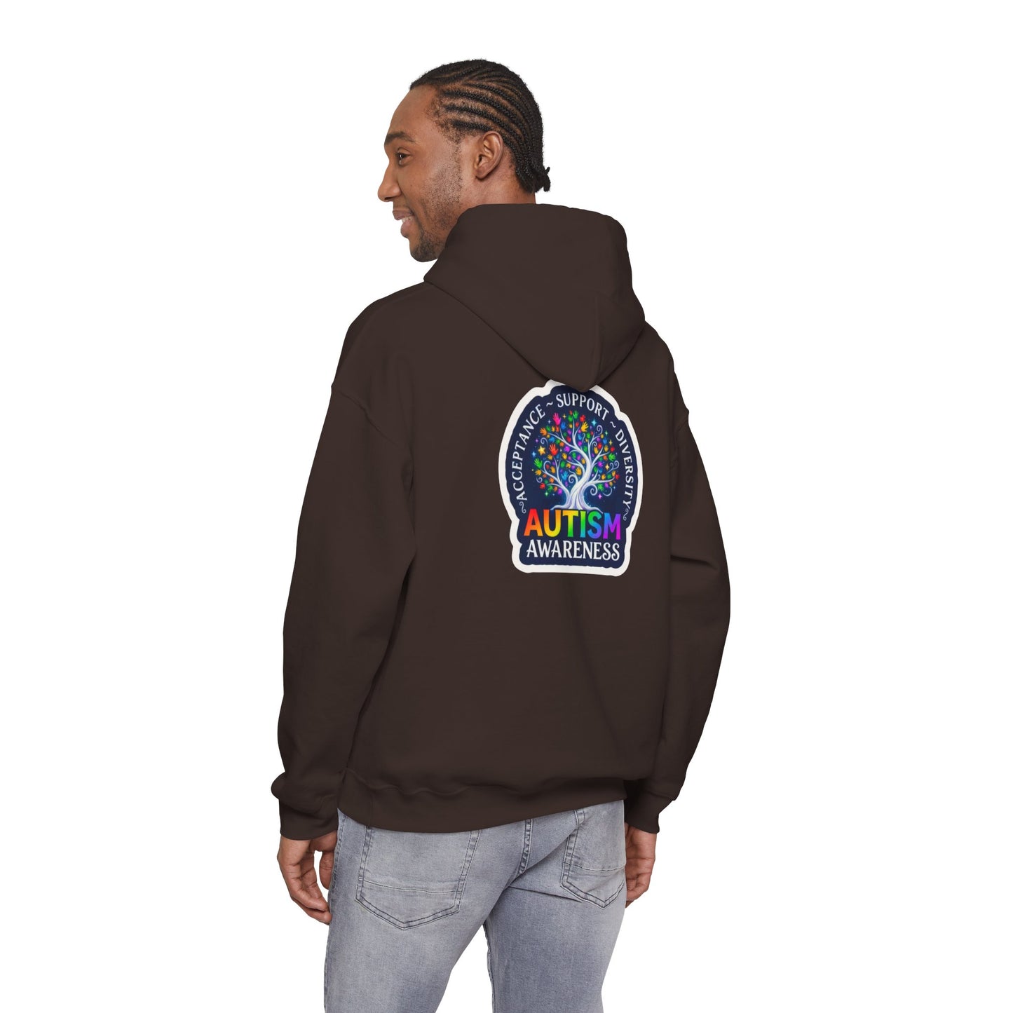 Pullover Hoodie: "Autism Awareness" Colorful Tree Compassion Design