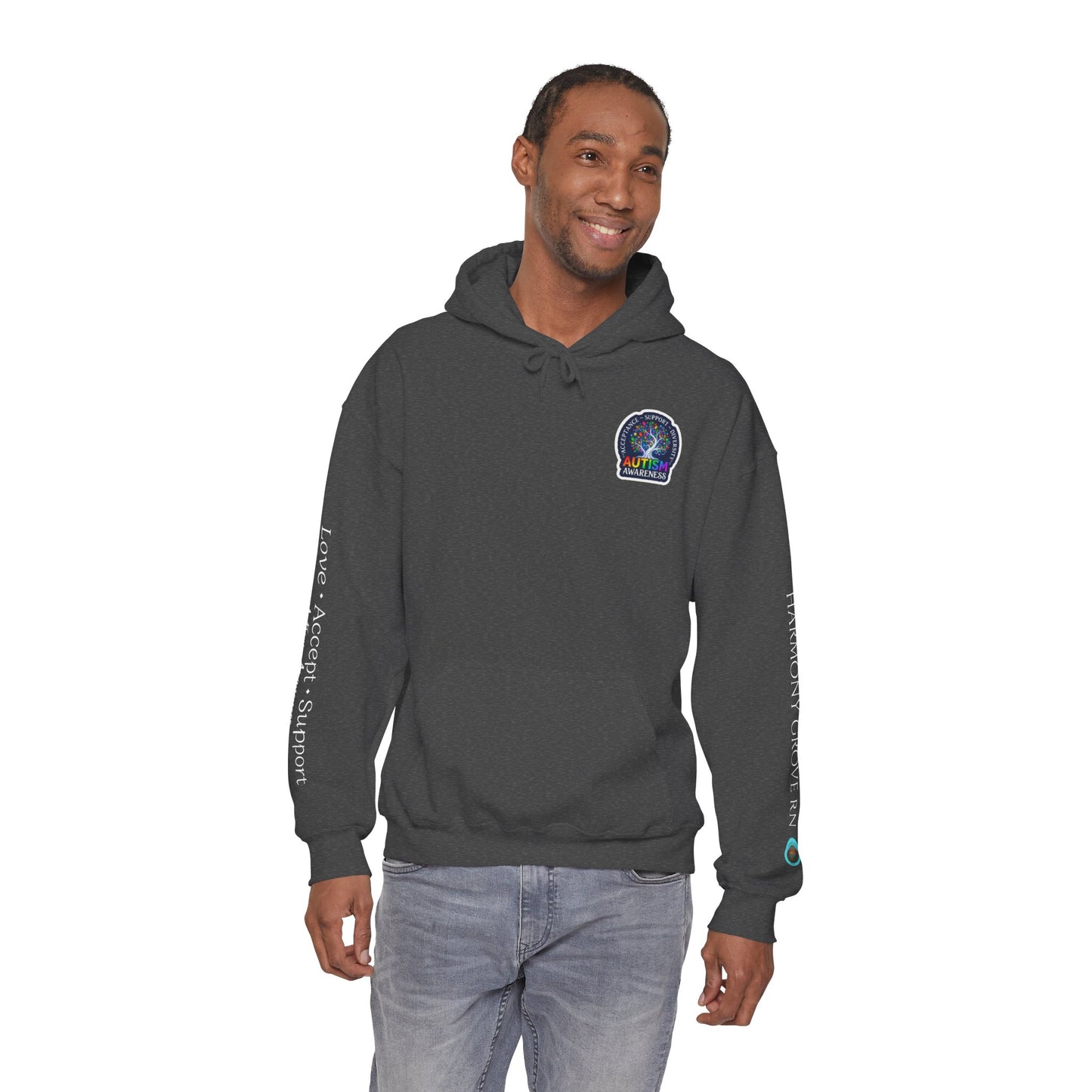 Pullover Hoodie: "Autism Awareness" Colorful Tree Compassion Design