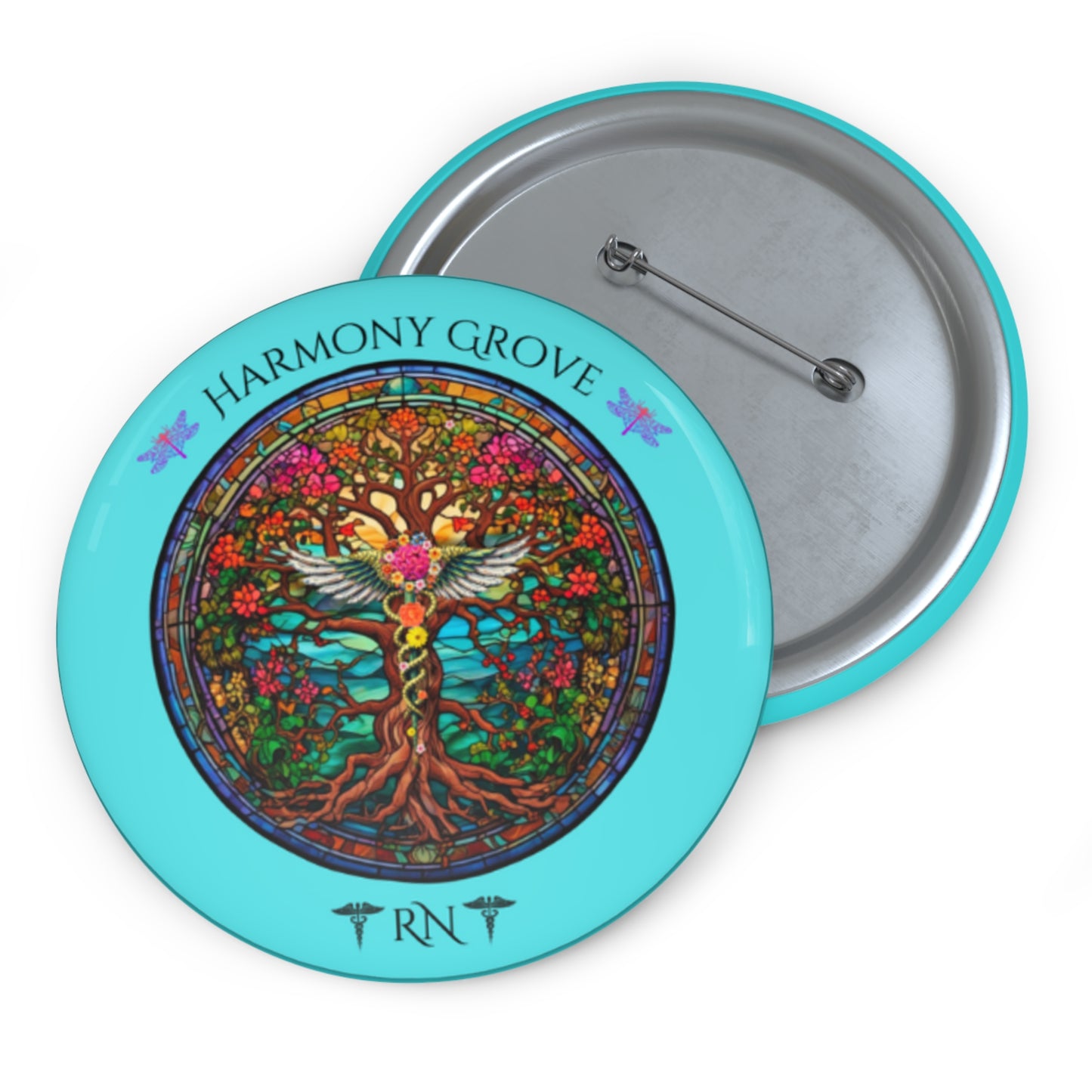 Harmony Grove Pin Buttons | Colorful Nature Design | Great for Gifts & Events