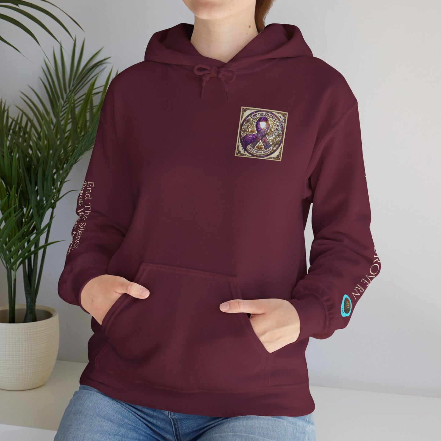 Pullover Hoodie: "End The Silence" Domestic Violence Awareness
