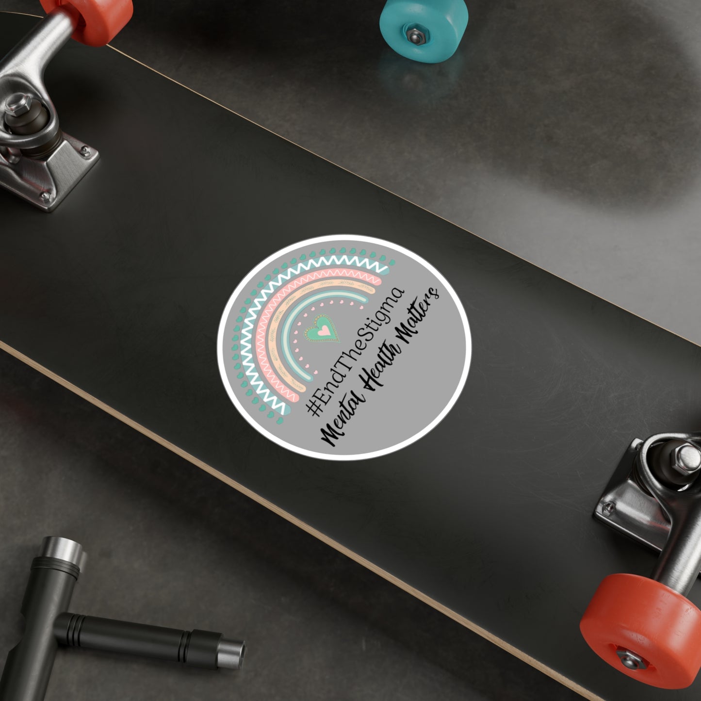 All-Weather Vinyl Decal: #EndTheStigma Slate Rainbow
