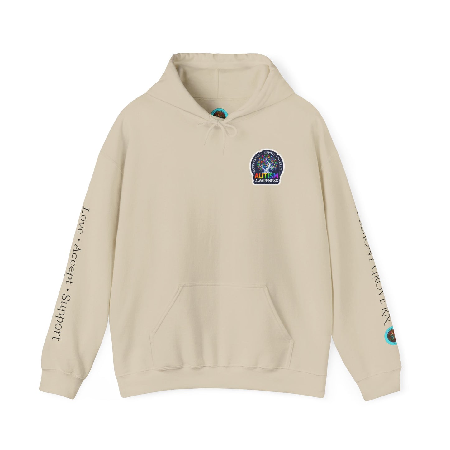 Pullover Hoodie: "Autism Awareness" Colorful Tree Compassion Design