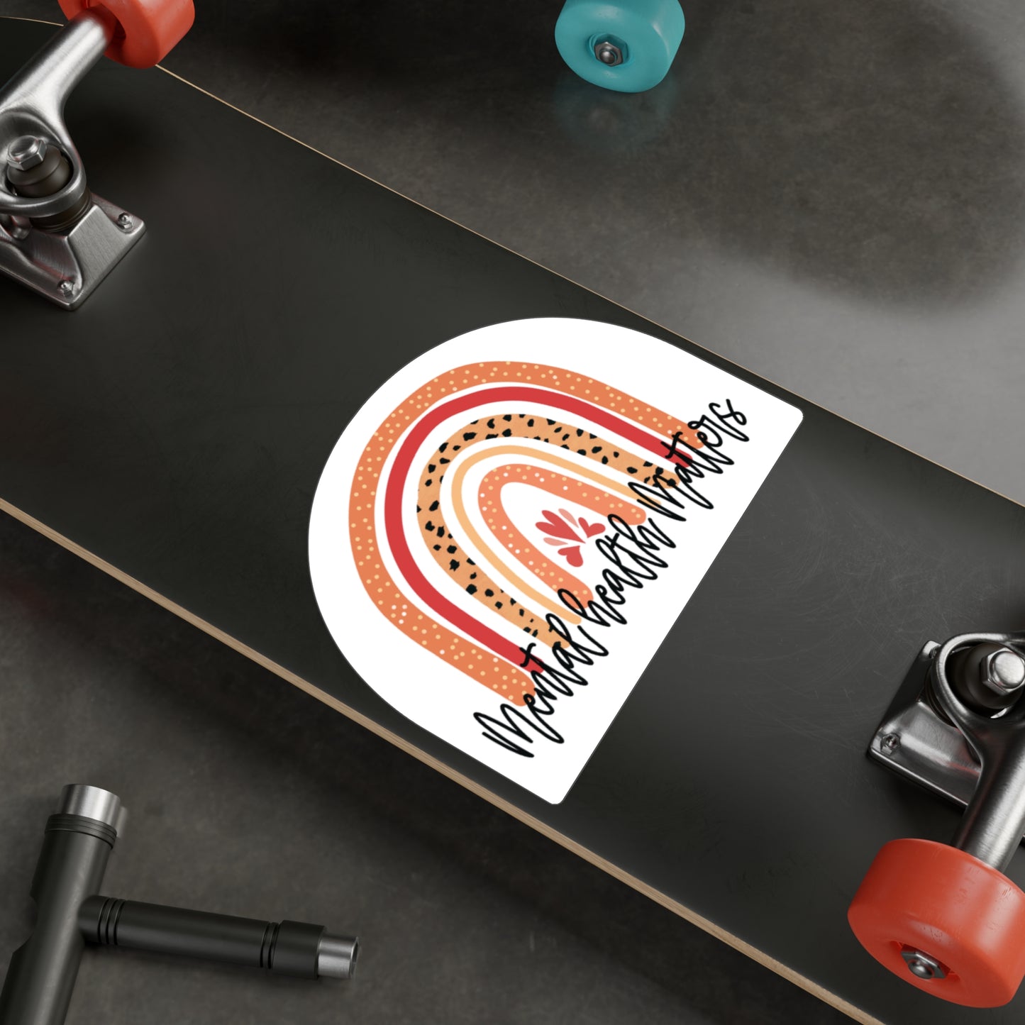 All-Weather Vinyl Decal: Blush Mental Health Matters Rainbow