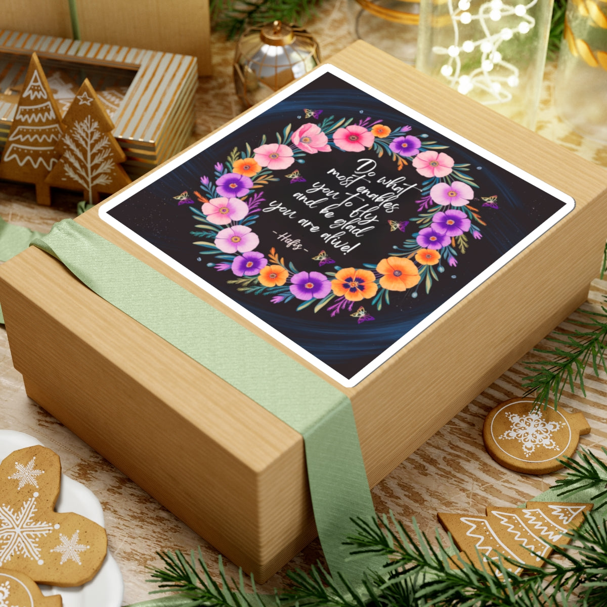 Kiss-Cut Sticker: Inspirational Floral Motivational