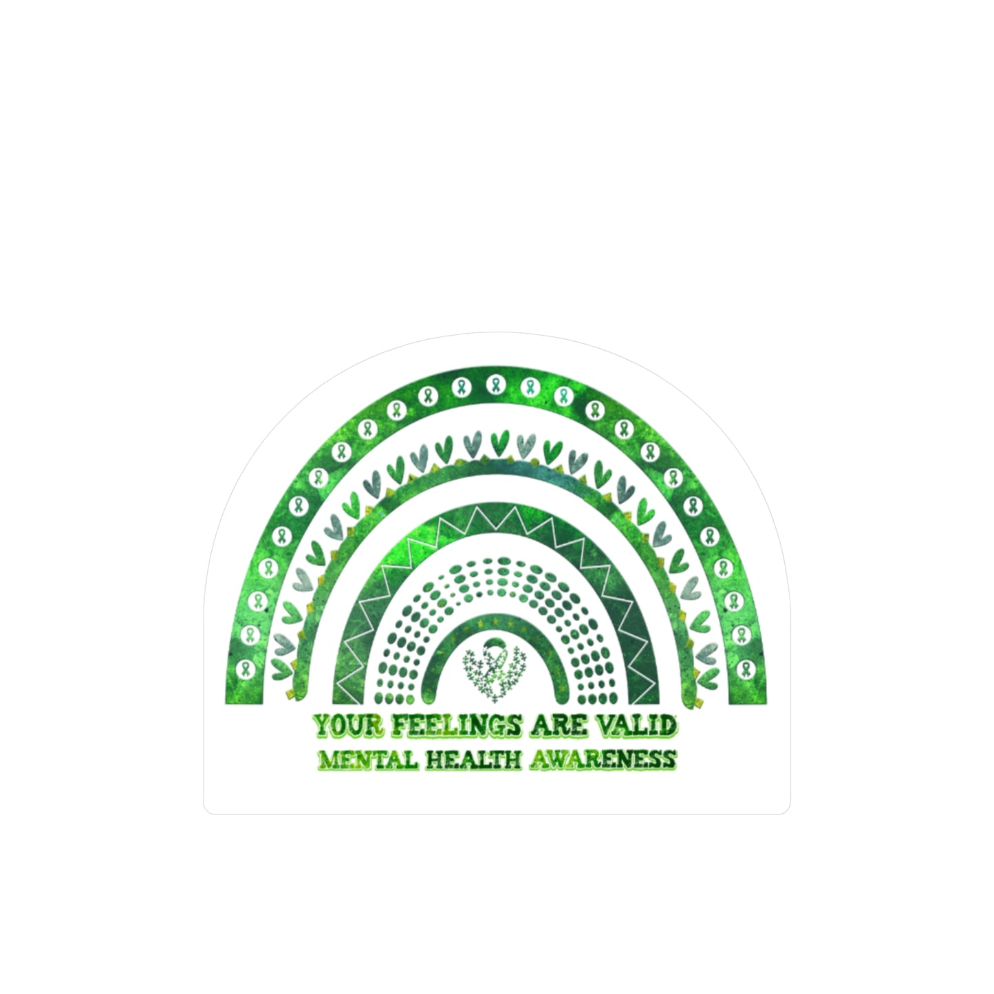 All-Weather Vinyl Decal: "Your Feelings Are Valid" Green Rainbow