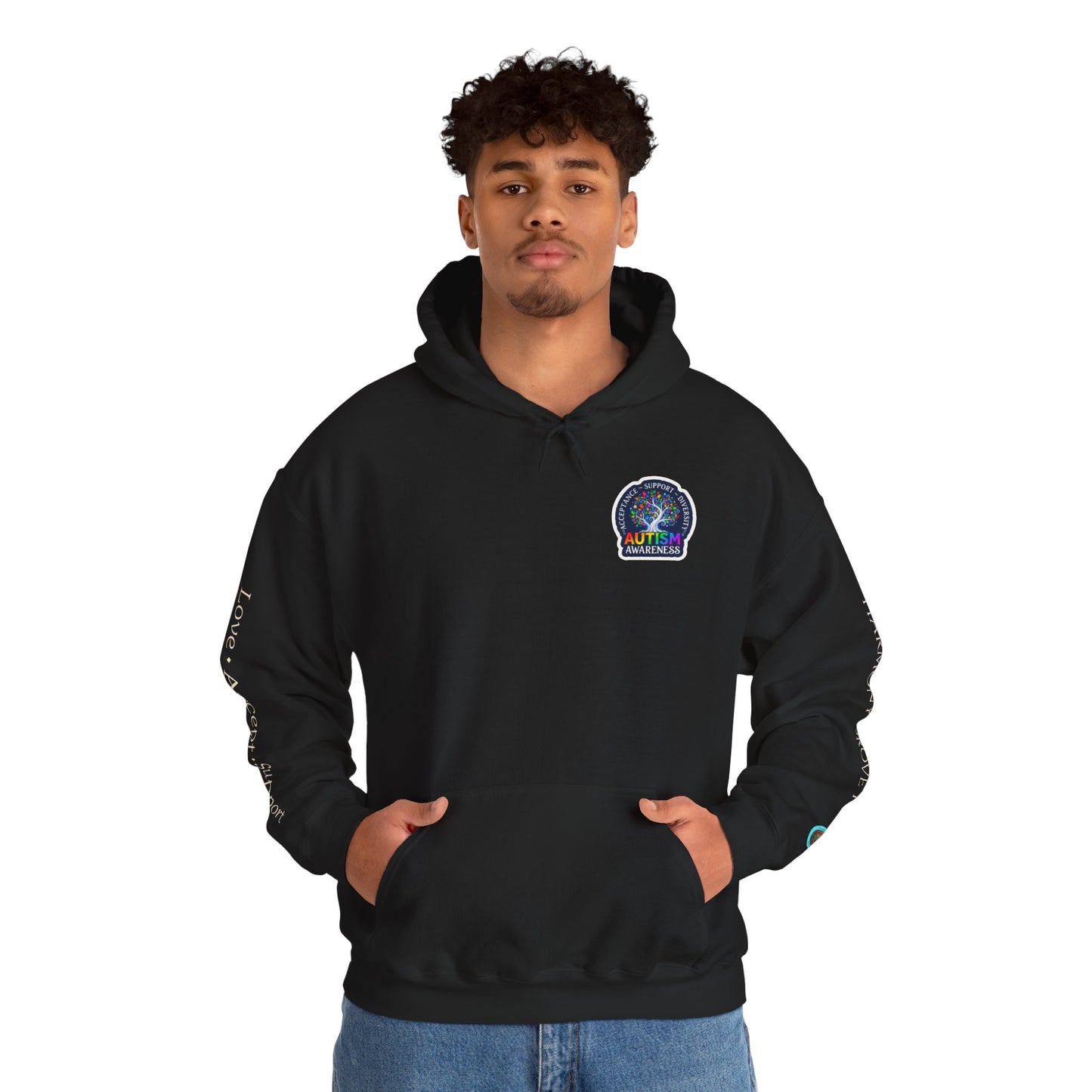 Pullover Hoodie: "Autism Awareness" Colorful Tree Compassion Design