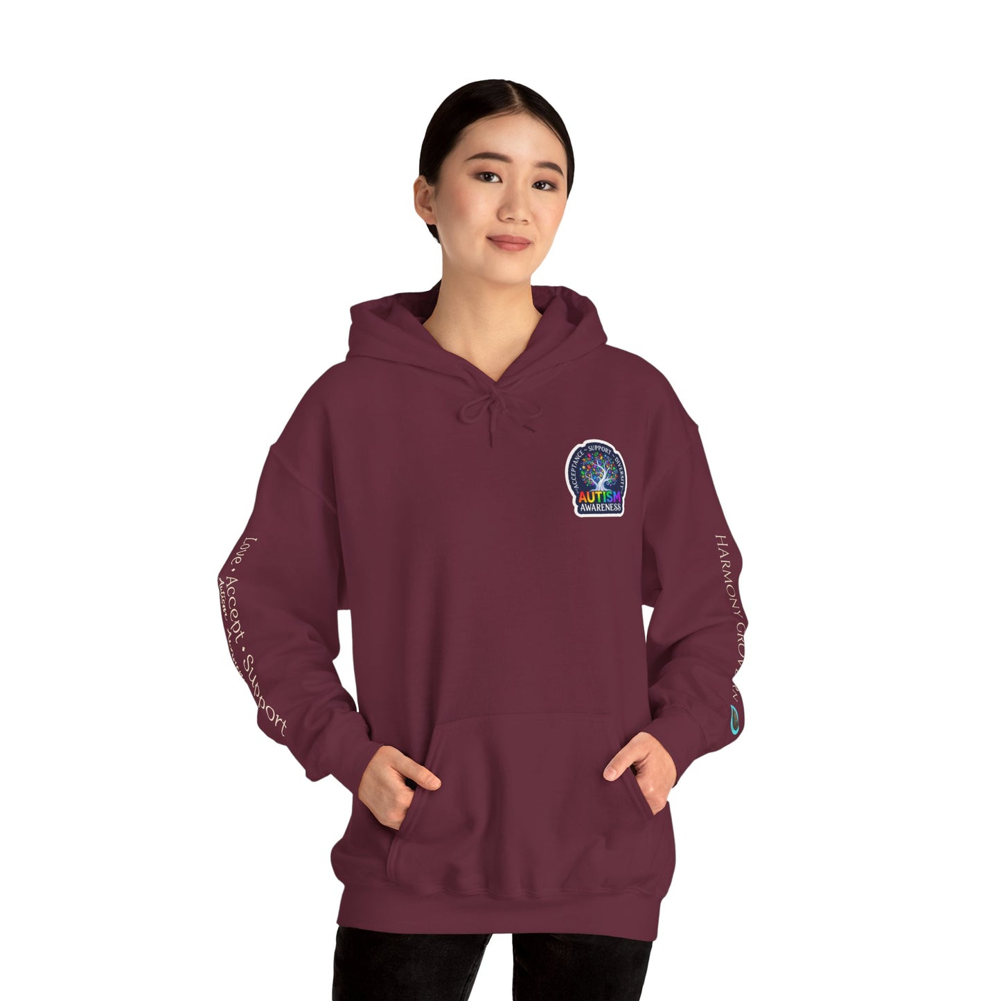 Pullover Hoodie: "Autism Awareness" Colorful Tree Compassion Design