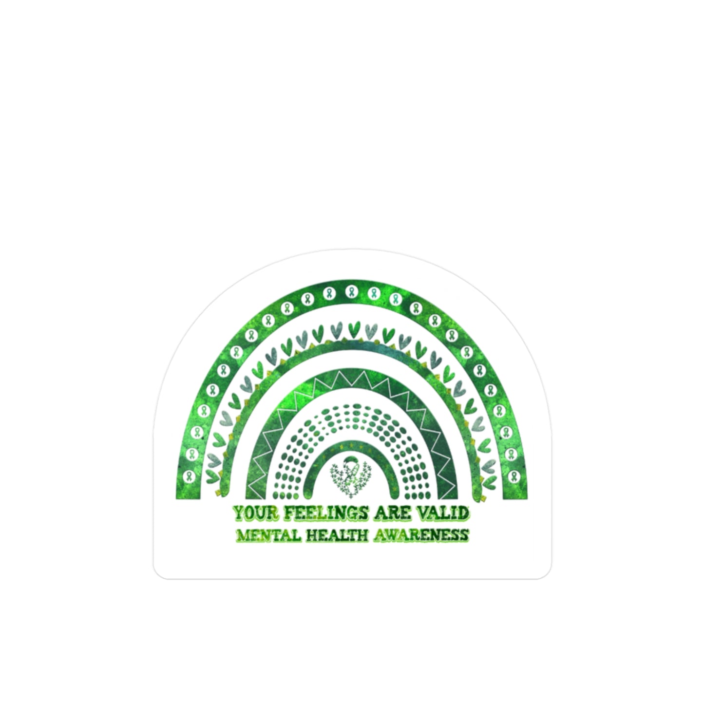 All-Weather Vinyl Decal: "Your Feelings Are Valid" Green Rainbow