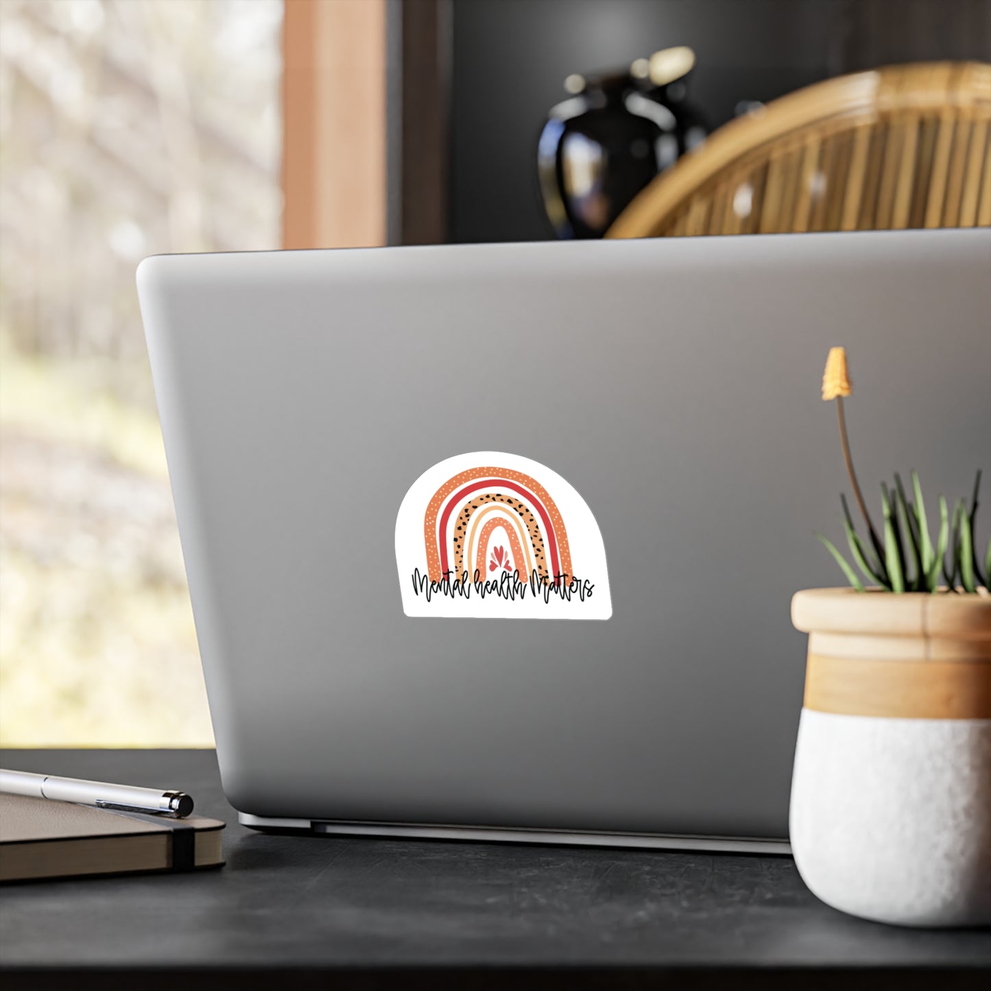 All-Weather Vinyl Decal: Blush Mental Health Matters Rainbow