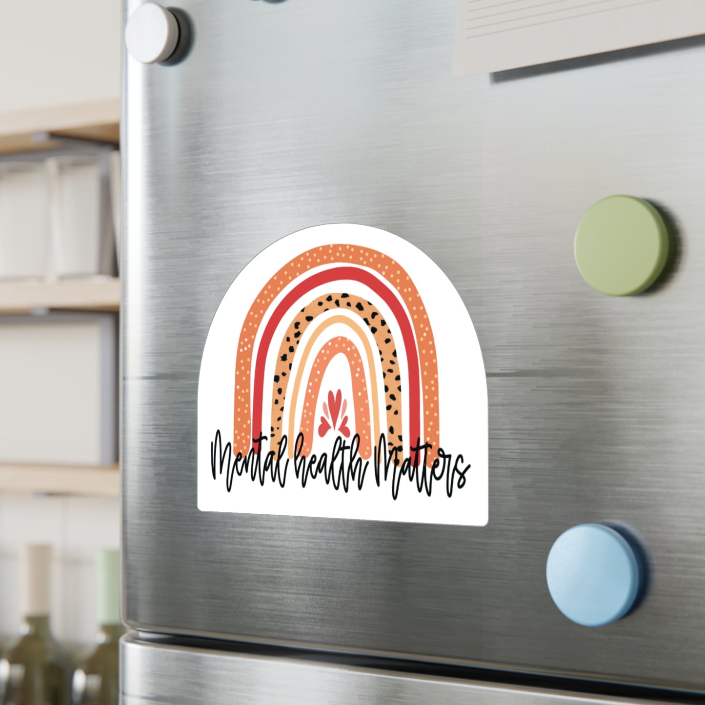 All-Weather Vinyl Decal: Blush Mental Health Matters Rainbow