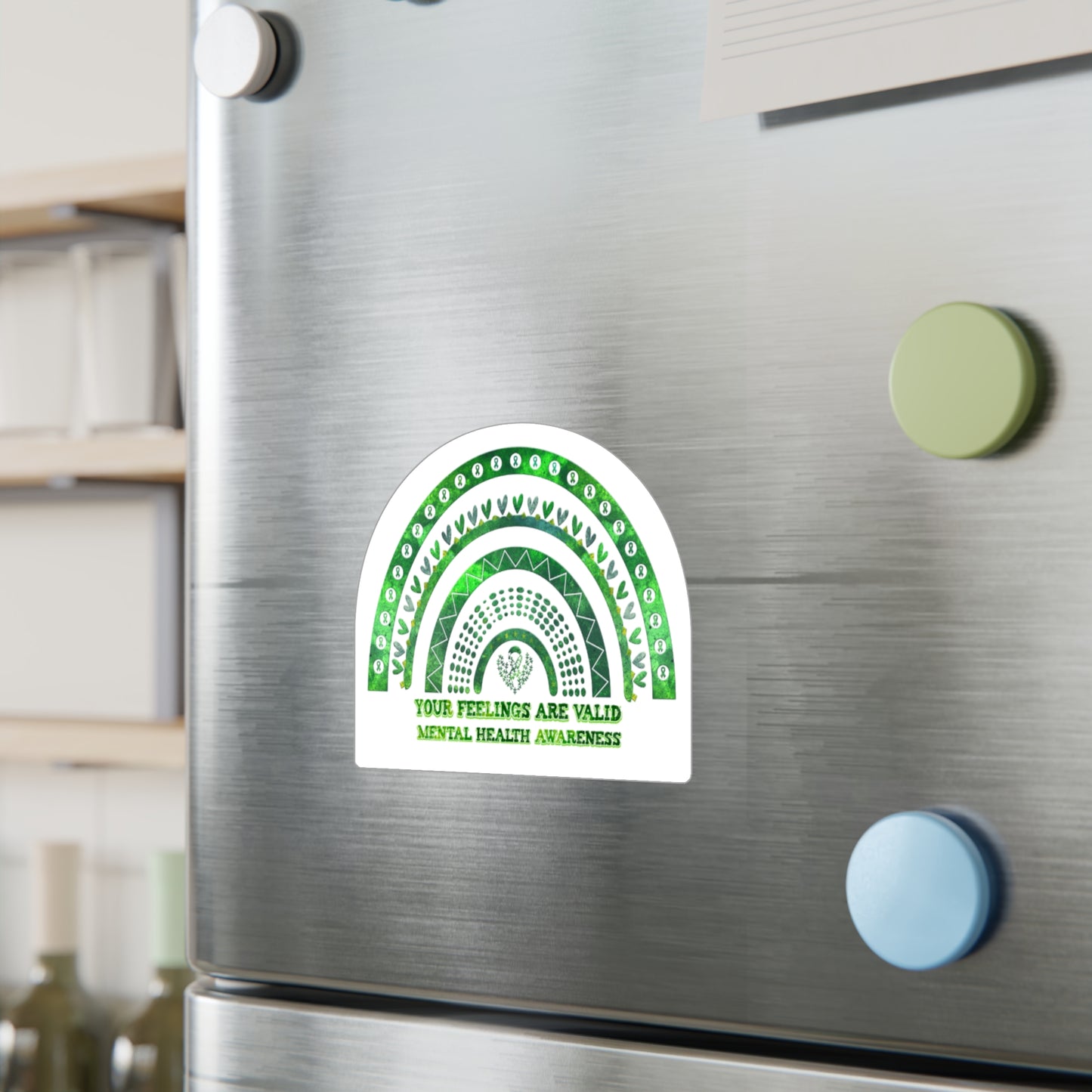 All-Weather Vinyl Decal: "Your Feelings Are Valid" Green Rainbow