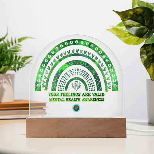 LED Acrylic Plaque: Mental Health Awareness Rainbow