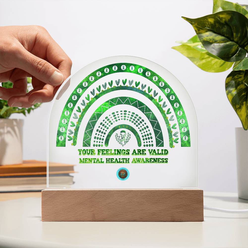 LED Acrylic Plaque: Mental Health Awareness Rainbow