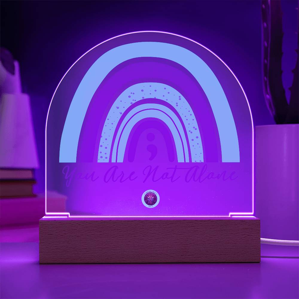 LED Acrylic Plaque: You Are Not Alone Rainbow