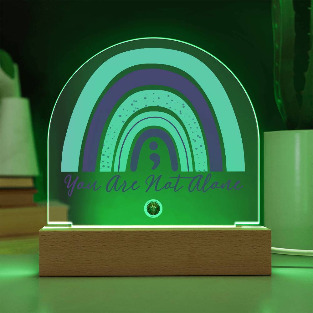LED Acrylic Plaque: You Are Not Alone Rainbow