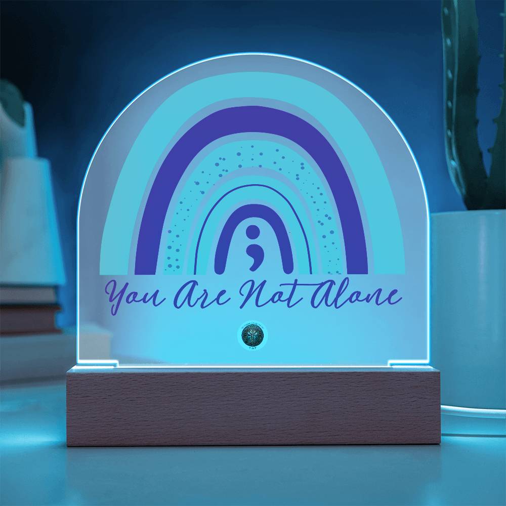 LED Acrylic Plaque: You Are Not Alone Rainbow