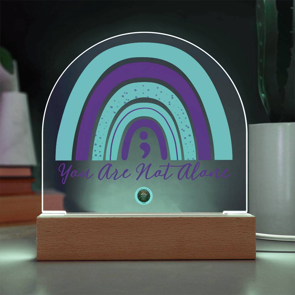 LED Acrylic Plaque: You Are Not Alone Rainbow