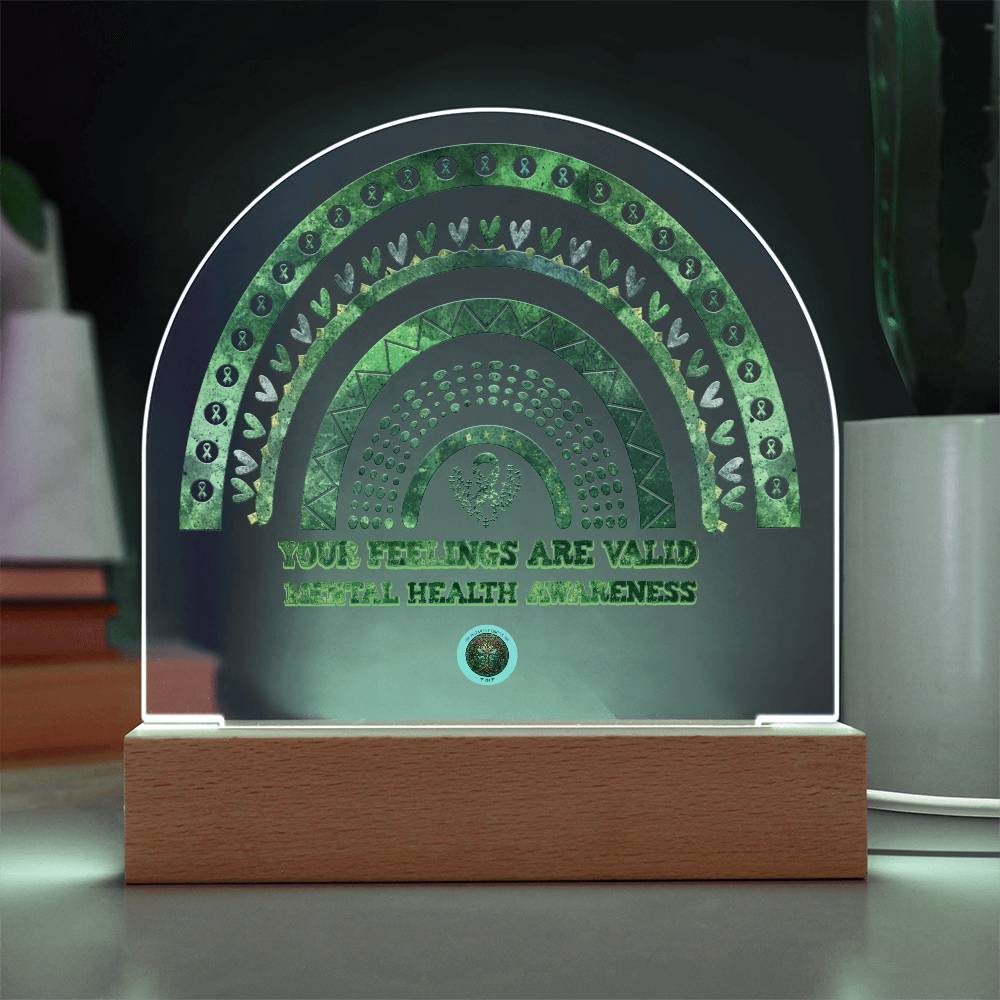 LED Acrylic Plaque: Mental Health Awareness Rainbow