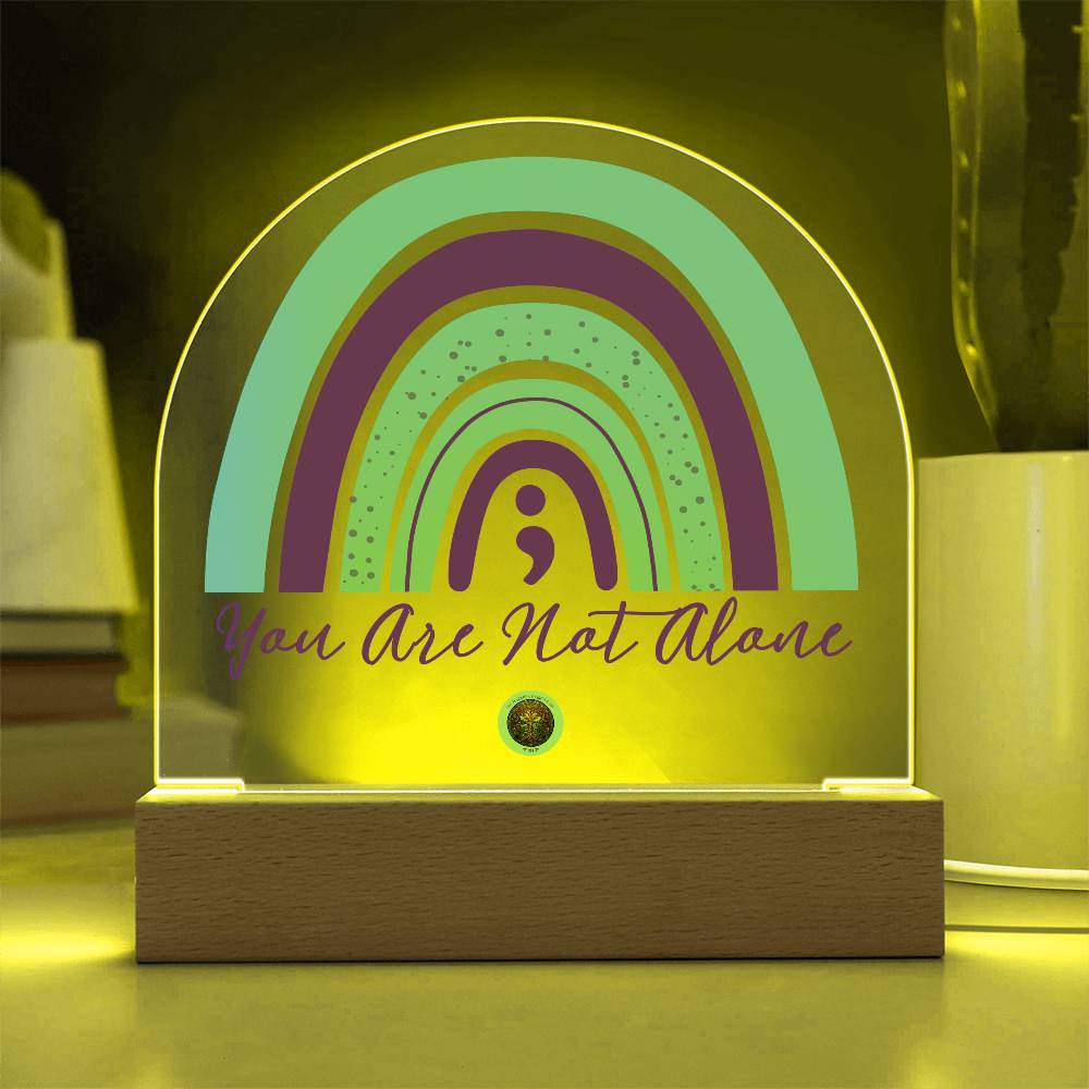 LED Acrylic Plaque: You Are Not Alone Rainbow